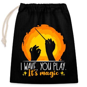 Directeur musical I Wave You Play C’est producteur de musique - Sac cadeau en coton avec cordon (25 x 30 cm) - noir - Devant