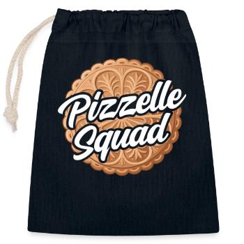 Pizzelle Waffel - Italienische Waffeln - Verschließbarer Geschenkbeutel aus Baumwolle (25x30cm) - Navy - Vorne