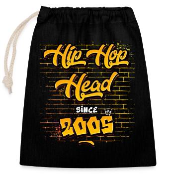 Hip-Hop Head Since 2005 - 20 Years of True Vibes - Closable cotton gift bag (25x30cm) - black - Front