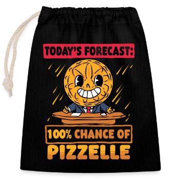 Pizzelle Waffle Biscuit - Closable cotton gift bag (25x30cm) - black - Front