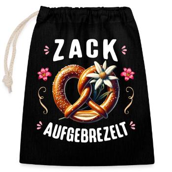 Trachtenshirt Damen Trachten T-Shirt Dirndl Ersatz - Verschließbarer Geschenkbeutel aus Baumwolle (25x30cm) - Schwarz - Vorne