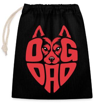 Stolzer Hundepapa - Dog Dad - Verschließbarer Geschenkbeutel aus Baumwolle (25x30cm) - Schwarz - Vorne