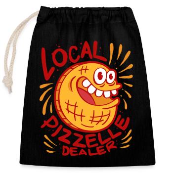 Pizzelle Waffle Biscuit - Closable cotton gift bag (25x30cm) - black - Front