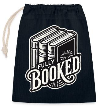 Retro Buch Design für Bibliophile und Leseratte - Verschließbarer Geschenkbeutel aus Baumwolle (25x30cm) - Navy - Vorne