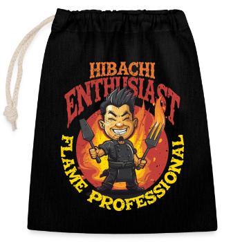 Hibachi Enthusiast - Closable cotton gift bag (25x30cm) - black - Front