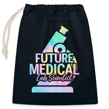 Futur scientifique de laboratoire médical Tie Dye MLS Medical - Sac cadeau en coton avec cordon (25 x 30 cm) - bleu marine - Devant