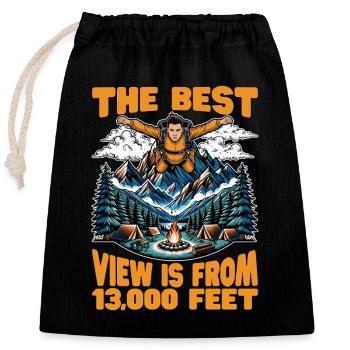 Parachutisme La meilleure vue est celle de 13 000 parachutistes - Sac cadeau en coton avec cordon (25 x 30 cm) - noir - Devant