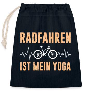 RADFAHREN IST MEIN YOGA Radler Lustiges - Verschließbarer Geschenkbeutel aus Baumwolle (25x30cm) - Navy - Vorne