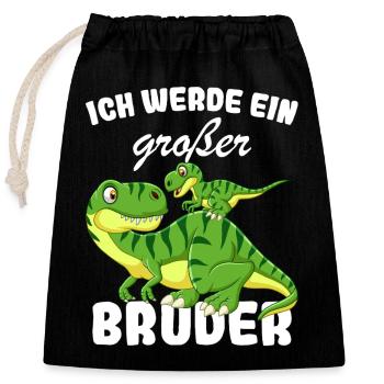 Nachwuchs Verkünden | Ich Werde Großer Bruder 2027 - Verschließbarer Geschenkbeutel aus Baumwolle (25x30cm) - Schwarz - Vorne