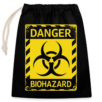 Danger Biohazard Grunge Zombies Apokalypse - Verschließbarer Geschenkbeutel aus Baumwolle (25x30cm) - Schwarz - Vorne