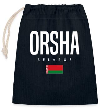 Orsha, Belarus, Belarus - Closable cotton gift bag (25x30cm) - navy - Front