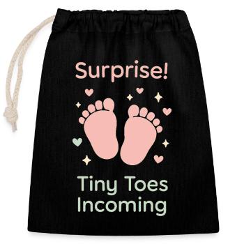 Unplanned Parents Club New Baby Life Gift - Closable cotton gift bag (25x30cm) - black - Front