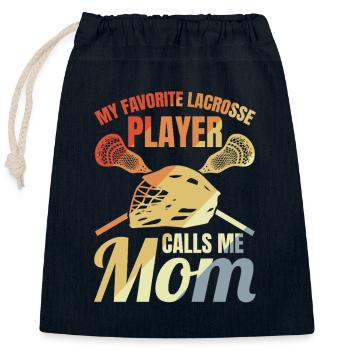Lacrosse Mother - Closable cotton gift bag (25x30cm) - navy - Front