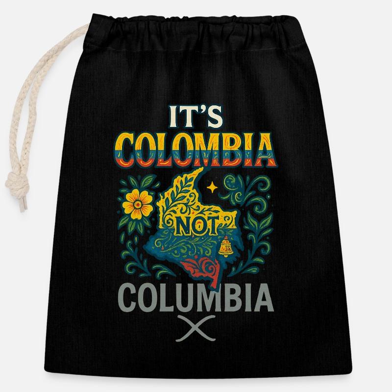 It's colombia not columbia - Closable cotton gift bag (25x30cm) - black