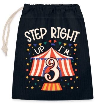 Circus Birthday Party - 3rd Birthday Boy 3 Years - Verschließbarer Geschenkbeutel aus Baumwolle (25x30cm) - Navy - Vorne