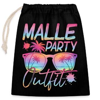 Malle Party Crew Groupes Motif Mallorca Party - Sac cadeau en coton avec cordon (25 x 30 cm) - noir - Devant