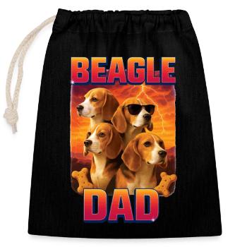 Beagle - Verschließbarer Geschenkbeutel aus Baumwolle (25x30cm) - Schwarz - Vorne