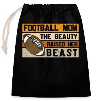 Football Mom Beauty and Beast Theme - Verschließbarer Geschenkbeutel aus Baumwolle (25x30cm) - Schwarz - Vorne