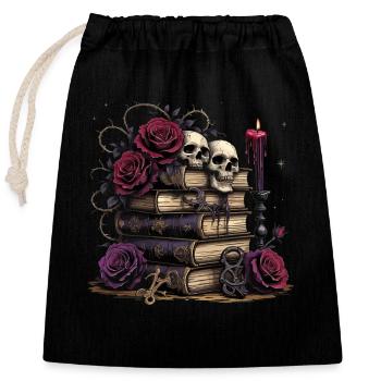 Dark Romance Booktok - Closable cotton gift bag (25x30cm) - black - Front