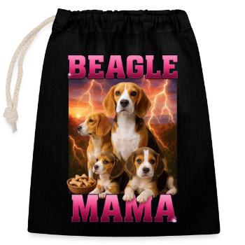 Beagle - Verschließbarer Geschenkbeutel aus Baumwolle (25x30cm) - Schwarz - Vorne