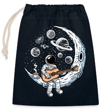 Astronaute jouant de la guitare - Sac cadeau en coton avec cordon (25 x 30 cm) - bleu marine - Devant