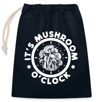 Morel Mushrooms O´Clock Mushroom - Verschließbarer Geschenkbeutel aus Baumwolle (25x30cm) - Navy - Vorne