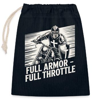 Christian Biker Full Armor Full Throttle - Closable cotton gift bag (25x30cm) - navy - Front