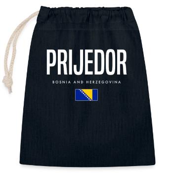 Prijedor, Bosnia and Herzegovina - Closable cotton gift bag (25x30cm) - navy - Front