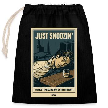 Ronfler simplement – la sieste du siècle - Sac cadeau en coton avec cordon (25 x 30 cm) - noir - Devant