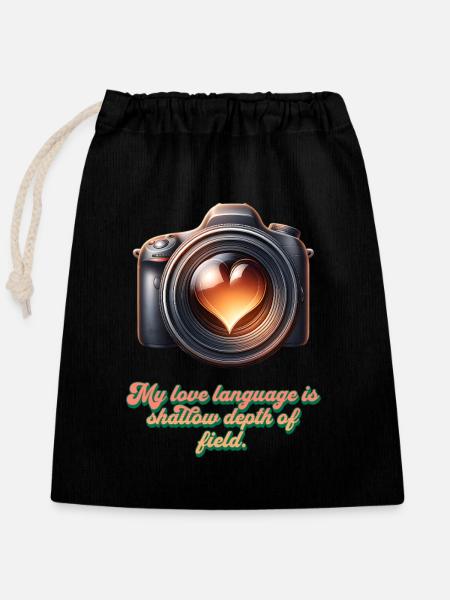 Declaration of love in blur - Closable cotton gift bag (25x30cm) - black