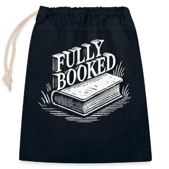 Retro buch design für buchliebhaber und bücherwurm - Verschließbarer Geschenkbeutel aus Baumwolle (25x30cm) - Navy - Vorne