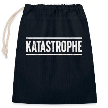 Disaster Statement Shirt with Humor - Closable cotton gift bag (25x30cm) - navy - Front
