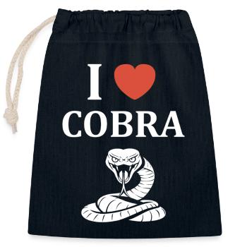 cobra - Sac cadeau en coton avec cordon (25 x 30 cm) - bleu marine - Devant