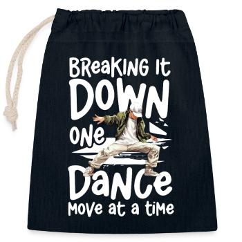Breaking It Down One Dance Move at a Time - - Closable cotton gift bag (25x30cm) - navy - Front