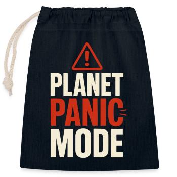 Changement climatique Anxiété Gen Z Eco Stress Doomscroll - Sac cadeau en coton avec cordon (25 x 30 cm) - bleu marine - Devant