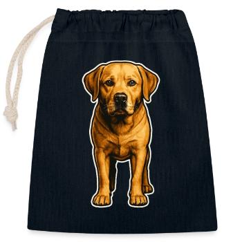 Treuer Hund – Labrador - Verschließbarer Geschenkbeutel aus Baumwolle (25x30cm) - Navy - Vorne