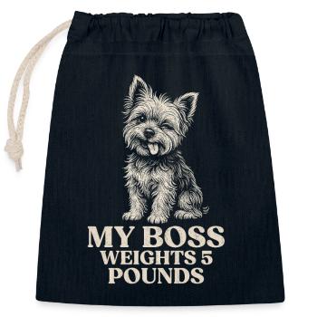 Yorkshire Terrier Owner My Weighs 5 Pounds - Closable cotton gift bag (25x30cm) - navy - Front