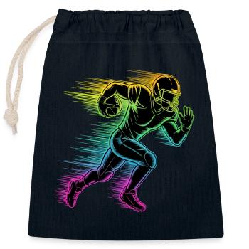 Football américain - Sac cadeau en coton avec cordon (25 x 30 cm) - bleu marine - Devant