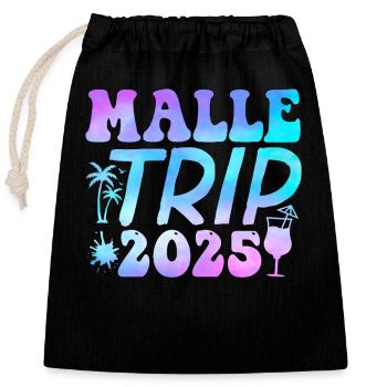 Malle Trip 2025 Palmen Cocktail Gruppenurlaub - Verschließbarer Geschenkbeutel aus Baumwolle (25x30cm) - Schwarz - Vorne