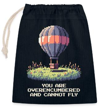 Überladen – kein Flug möglich | Ballon Thermik - Verschließbarer Geschenkbeutel aus Baumwolle (25x30cm) - Navy - Vorne