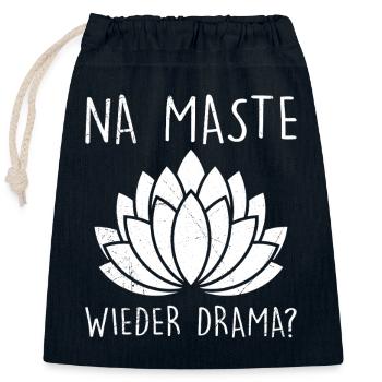 Yogi NA MASTE WIEDER DRAMA Lustiges - Verschließbarer Geschenkbeutel aus Baumwolle (25x30cm) - Navy - Vorne