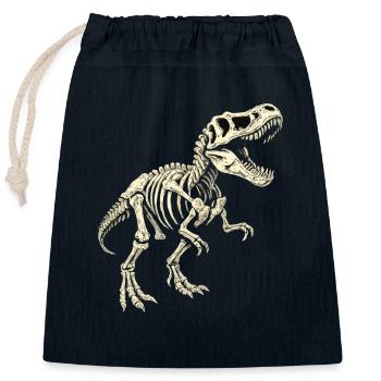 Squelette de T-Rex – Conception de fossiles de dinosaures - Sac cadeau en coton avec cordon (25 x 30 cm) - bleu marine - Devant
