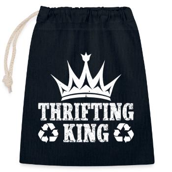 Thrift Shop Thrifting King Love Thrifting - Verschließbarer Geschenkbeutel aus Baumwolle (25x30cm) - Navy - Vorne