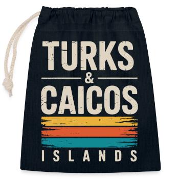 Turks- und Caicosinseln - Verschließbarer Geschenkbeutel aus Baumwolle (25x30cm) - Navy - Vorne