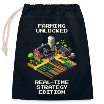 Ackerbau = RTS | Ressourcenmanagement mit Diesel - Verschließbarer Geschenkbeutel aus Baumwolle (25x30cm) - Navy - Vorne