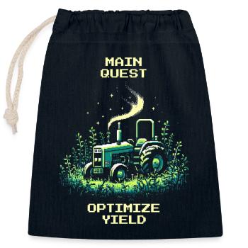 Yield Maximization | Precision Farming active - Closable cotton gift bag (25x30cm) - navy - Front