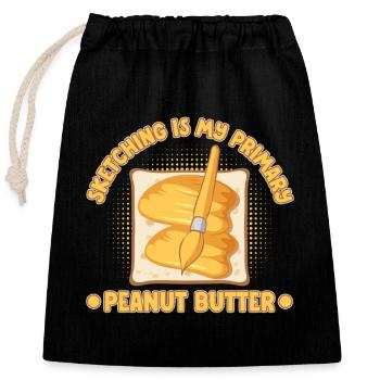 Artist Painter Graphic Sketching My Peanut Butter - Verschließbarer Geschenkbeutel aus Baumwolle (25x30cm) - Schwarz - Vorne