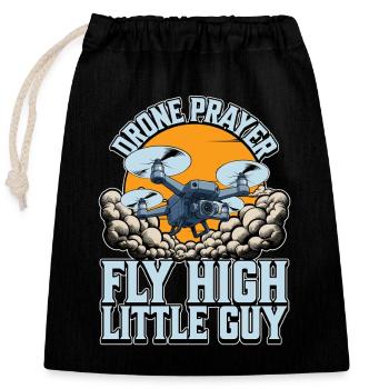 Drone passionné Drone Prière Voler Haute Aviation - Sac cadeau en coton avec cordon (25 x 30 cm) - noir - Devant