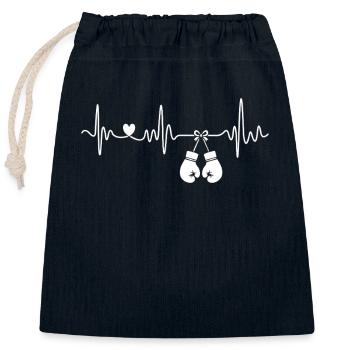 Boxhandschuhe Boxer Boxerin Herzschlag Boxsport - Verschließbarer Geschenkbeutel aus Baumwolle (25x30cm) - Navy - Vorne