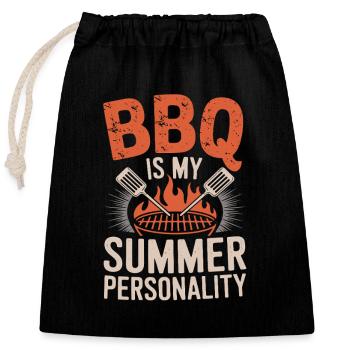 BBQ is my summer personality - Closable cotton gift bag (25x30cm) - black - Front